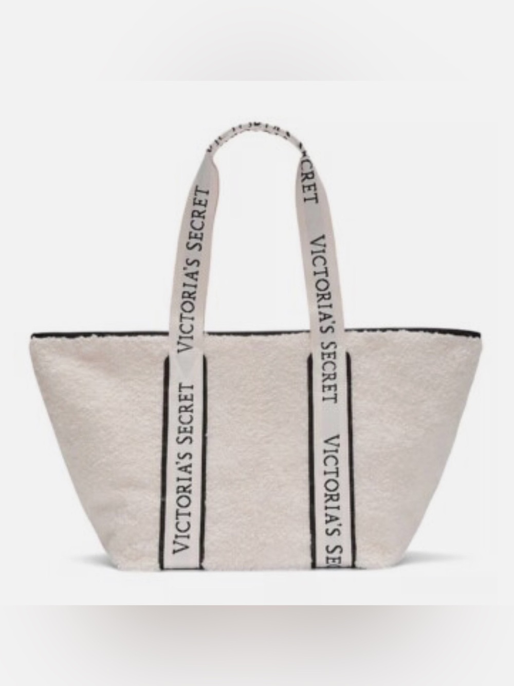 Victoria's Secret Cream and Black Sherpa Tote Bag. BNWT!